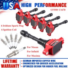 Set Of 6 Iridium Spark Plug And 6 Ignition Coil Pack For Nissan Infiniti Maxima