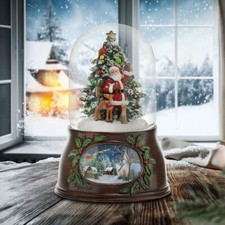 Musical Santa W/Tree Snow Globe San Francisco Music Box