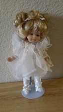 Vintage Show Stoppers Porcelain Doll Lace Dress Blonde Hair With Stand Pre-owned