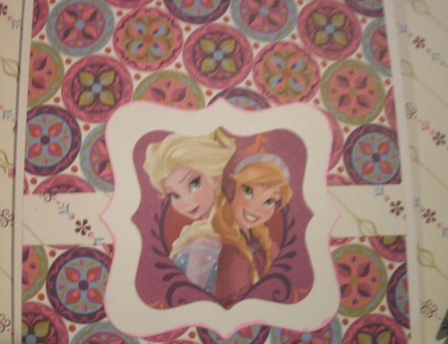 1 Handmade Card with Envelope Anna & Elsa Frozen (Design #1) Purple Pink Blue - Picture 4 of 4