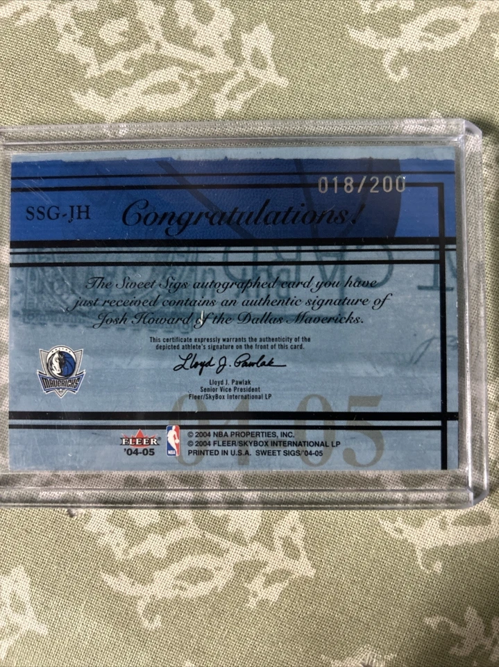 Fleer Sweet Sigs 2004-05 automático/200 Josh Howard #SSG-JH automático Dallas Mavericks! Foto 2 de 2