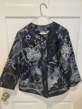 EUC PRE-OWNED CHICO'S SEQUIN/BEADED BLAZER JACKET SZ-1