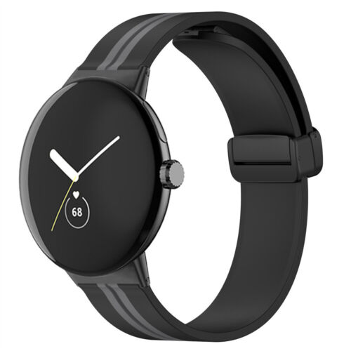 Pulsera con correa de hebilla plegable magnética de silicona para reloj Google Pixel - Imagen 8 de 32