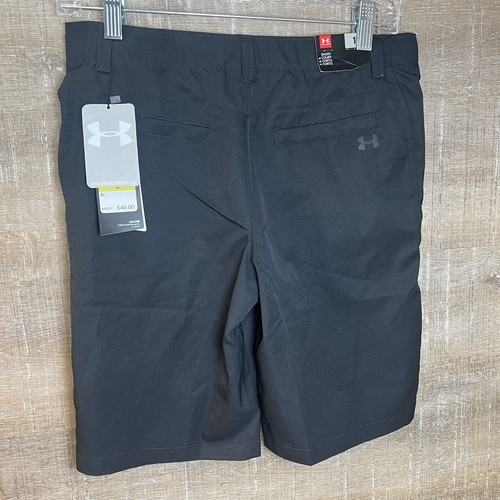 Size 14 Under Armour Junior Showdown Shorts Golf Kids Boy Lightweight NWT Black - Picture 2 of 10