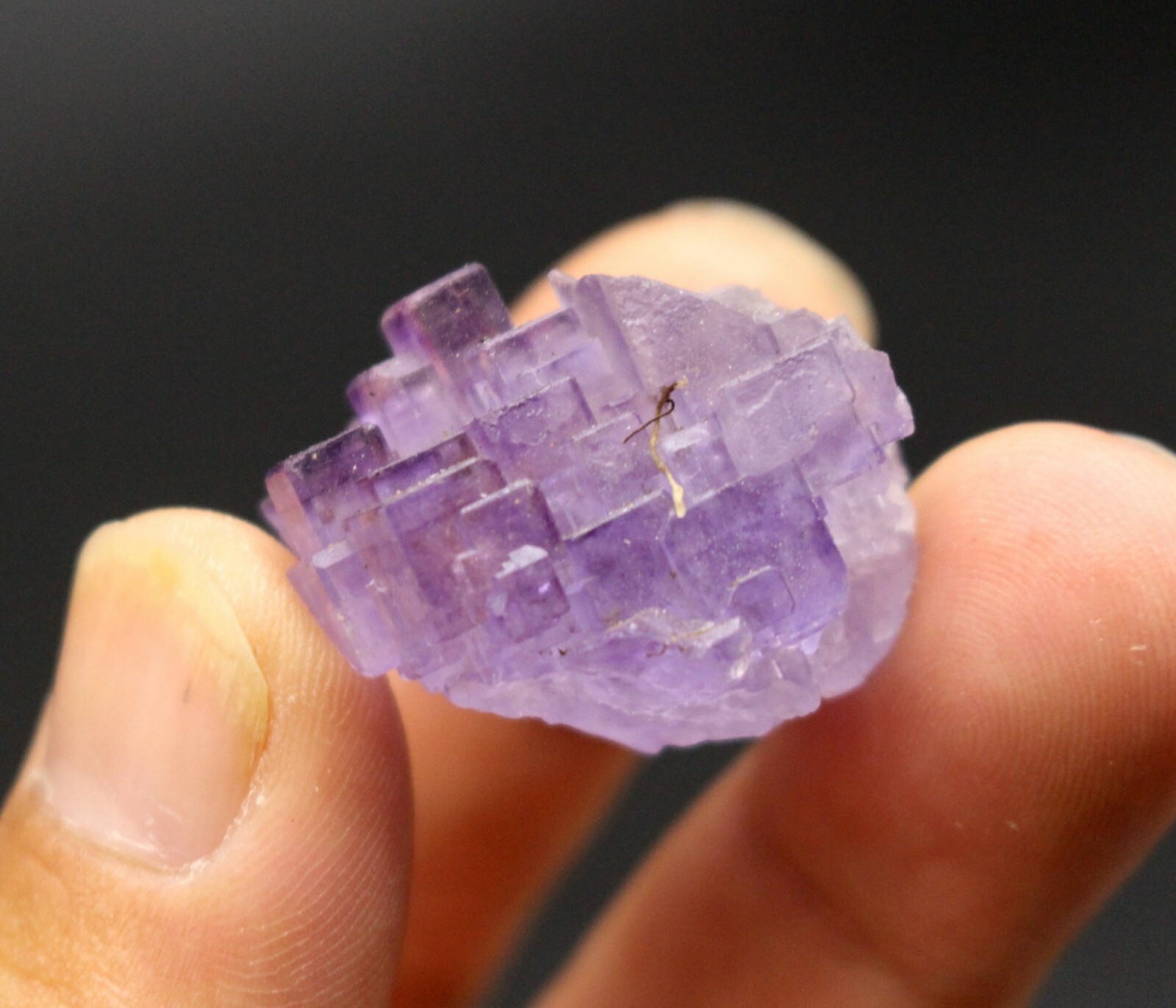 20g Rare Purple Stepped Fluorite Crystal Specimen from China