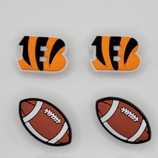 NFL Cincinnati Bengals Football Team For Crocs Shoe Charms Jibbitz - 4 pieces