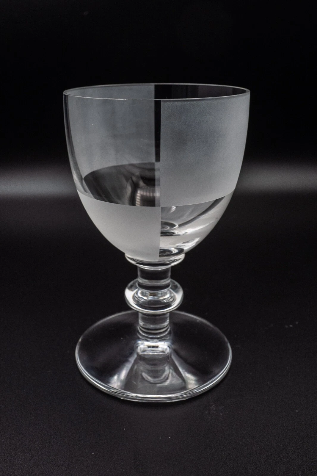 Hermes Crystal Damier White Wine Goblet Glass 4 3/4"H Quantity FREE USA SHIPPING