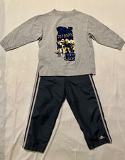2pcs ADIDAS Boys Outfit-Cotton Long Sleeve Shirt Waterproof Pants Grey-Child 6