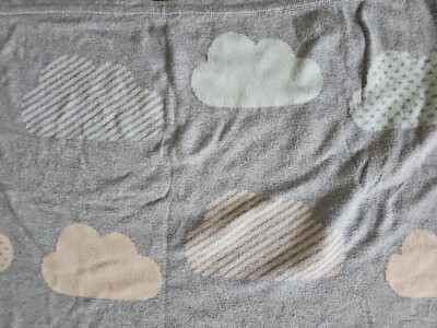 Tiny Little Wonders Diamond Knit PRAM BLANKET CLOUDS Pastel Grey Baby Sleep 