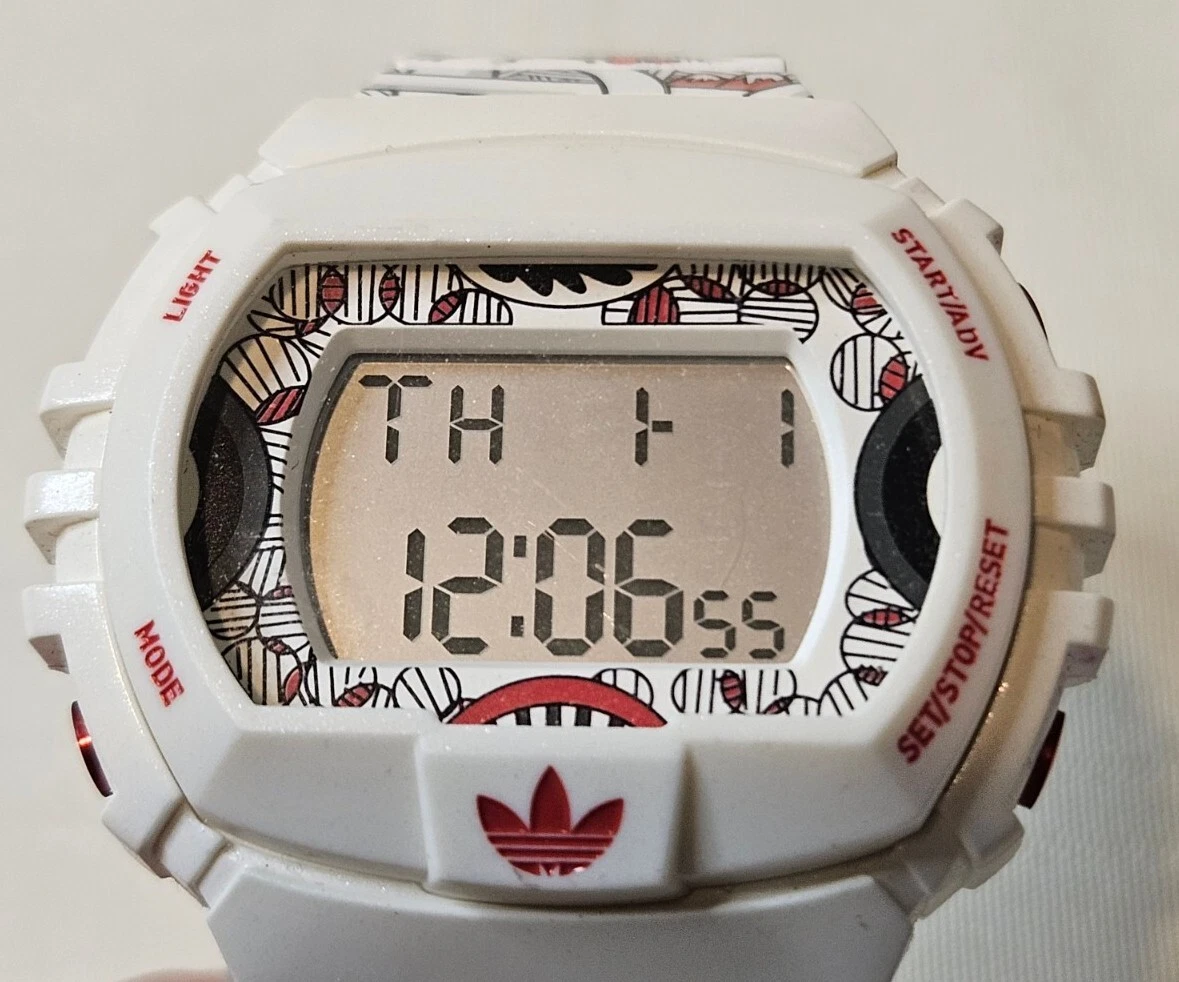 ADIDAS ADP1486 LADIES DIGITAL CHRONOGRAPH WATCH VINTAGE RARE adidas | Accessories | Adidas Gold Case Watch With Red Strap  main image 2