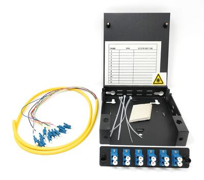 Fiber Enclosure Singlemode LC UPC Kit A 1M 12 Strand Pigtail Fiber Optic Adapter