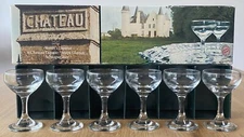 Dema England Boxed Set of 6 Chateau Liqueur / Schnapps Glasses Vintage Stemware