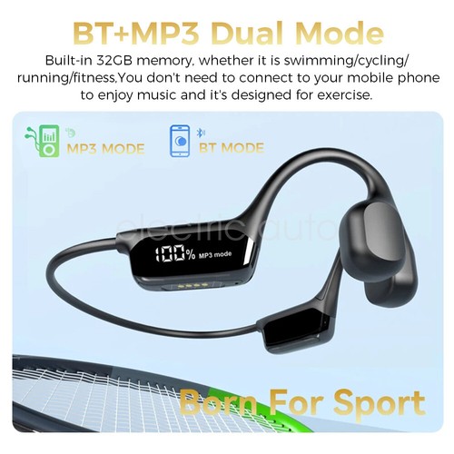 Wireless Bone Conduction Earphone Swimming IPX8 Waterproof Bluetooth 32G MP3 CN - Picture 5 of 28