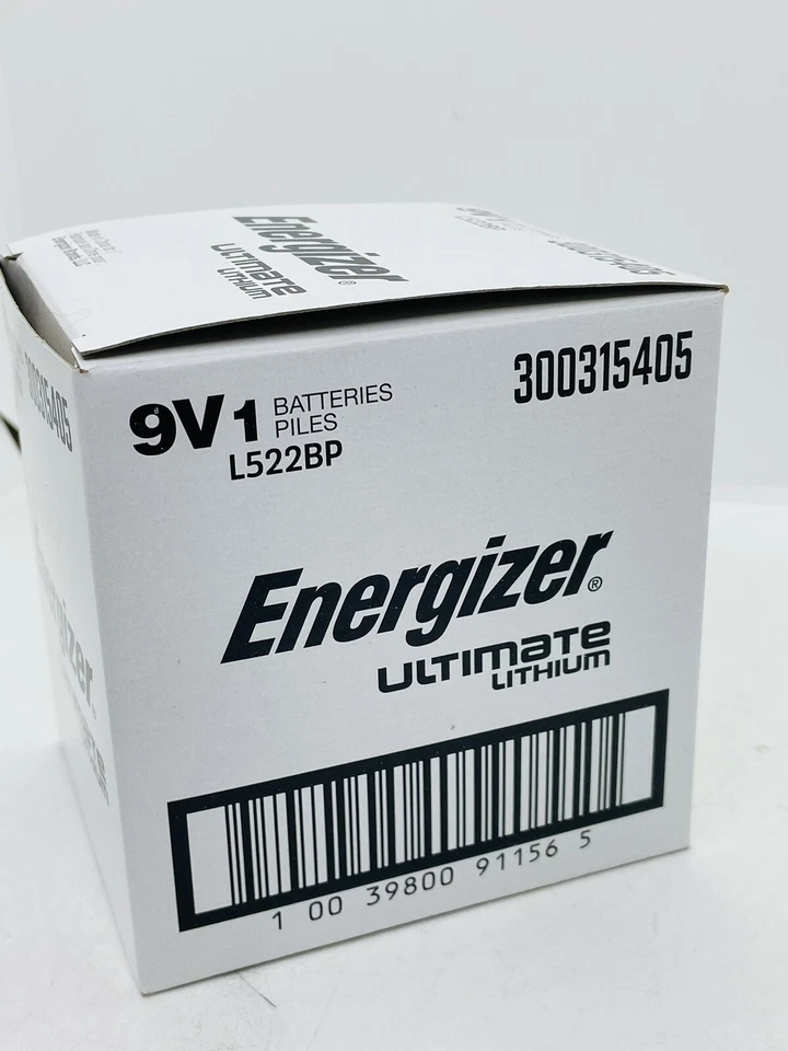 6 Energizer Ultimate Lithium 9V (9 Volt) Batteries (L522, 6LR61, 1604LC) - Image 3 of 4
