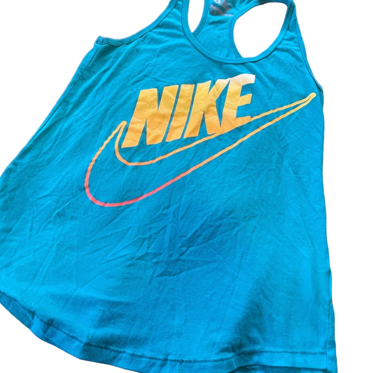 Nike Womans Blue Large Sleeveless Workout Athletic Tank Top Loose