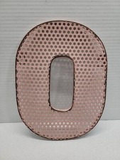 Metal Alphabet Letter O Wall Decor Pink Color Distressed Rustic 7.5" x 10"