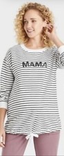 Isabel Maternity Striped Mama Oversized Tie Waist Sweatshirt Womens XS