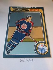 Hockey Art Card of Wayne Gretzky, 79 Rookie. Large 5 x 7 Print. Numbered to 250
