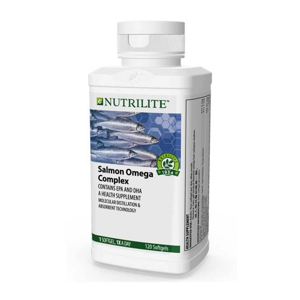 Amway Nutrilite Salmón Omega-3 Hierba Pura 60 Cápsulas 100% Genuino - Stock Fresco Foto 3 de 4