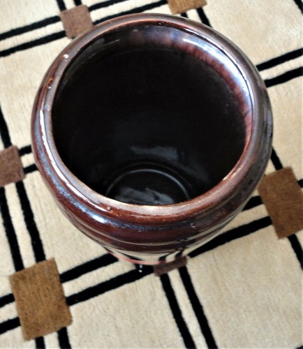 Vtg MCM Modern Scheurich W German 16" Fat Lava 217-42 Floor Vase Umbrella Holder - Picture 6 of 9