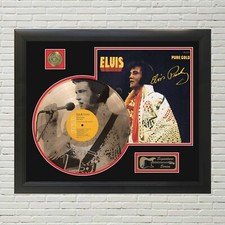 Elvis Presley Pure Gold Custom Etched Reproduction Signed LP Display