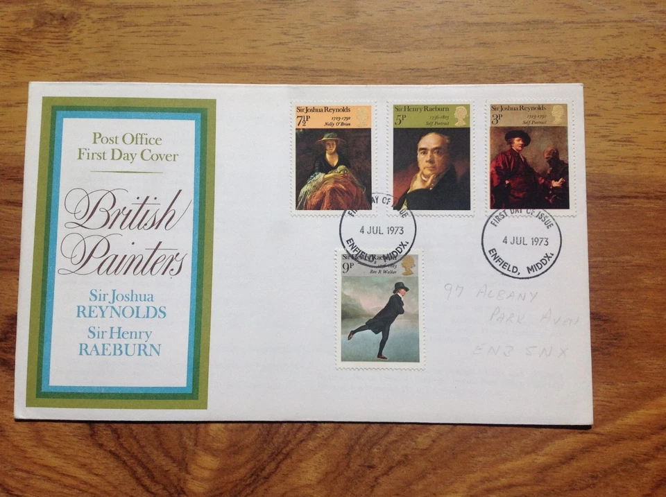 British Painters 1973 First Day Cover Enfield Pmk . Free UK P&P - Image 3 of 3
