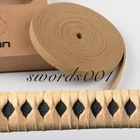 Light Brown Genuine Leather Tsukamaki Ito 400 CM For Japanese Samurai Sword