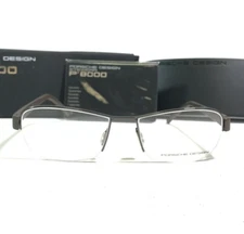 Porsche Design Eyeglasses Frames P8211 B Gray Rectangular Half Rim 57-17-140
