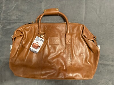 GENUINE BUFFALO Leather Duffle Bag Luggage Travel Weekender NEW TAGS 26x13x10 