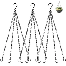 3 Pack, 23 Inch Hanging Baskets Chain Hanging Chains with Hooks Flower Pot Chain