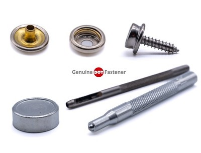 Druckknopf Druckknöpfe Set LANGER PUNKT Marinequalität Messing Nickel Canvas an Deck
