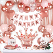 Rose Gold Birthday Decorations for Women
