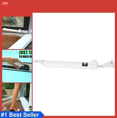 Door Closer Smooth Touch Button Hold Open Standard Duty White Storm Screen