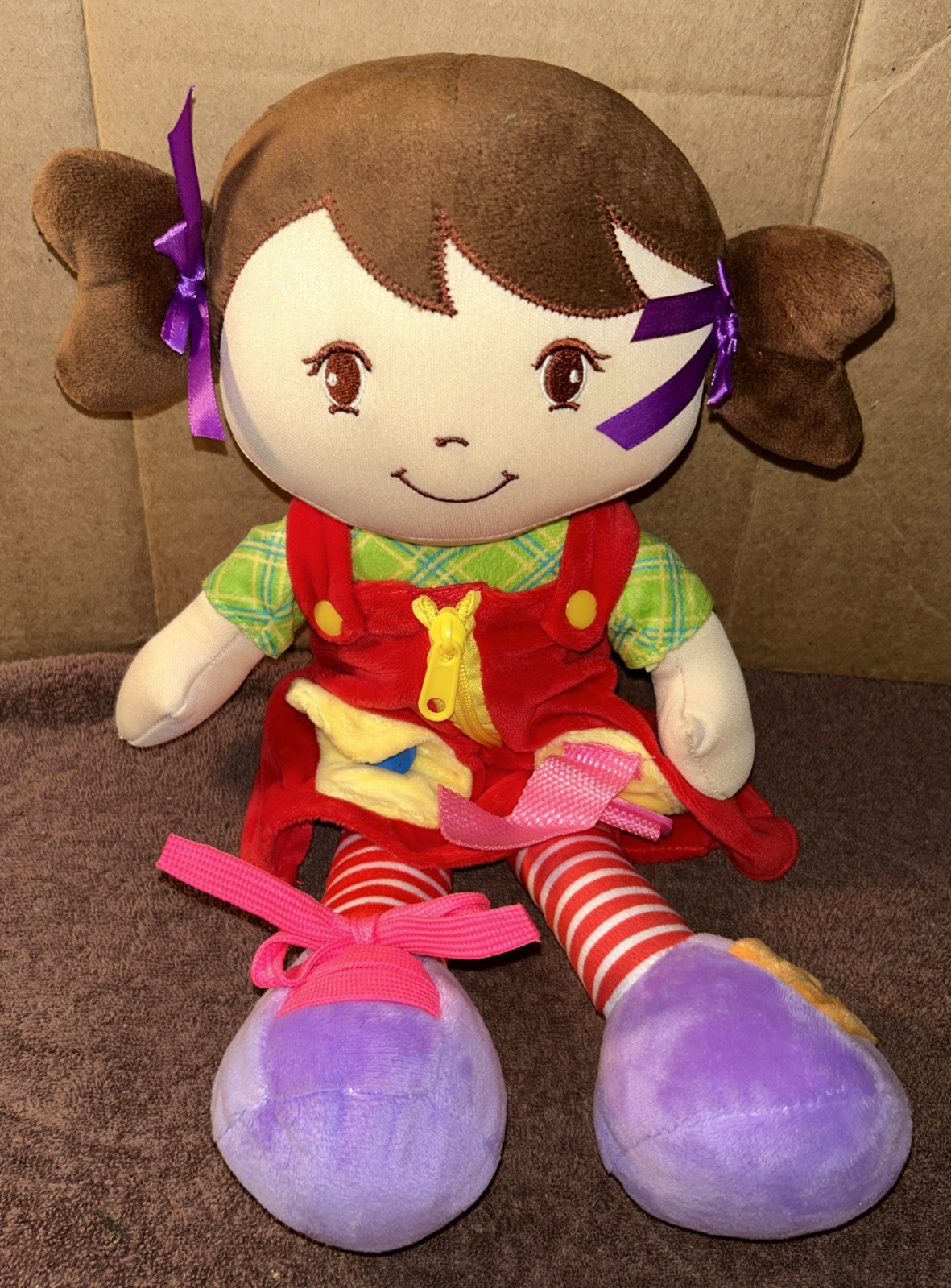 Teaching Doll Learn to Dress Interactive Zip Tie Button Snap Linzy Toys 16