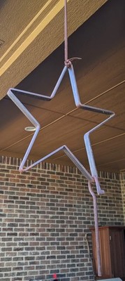Rustic 16'' Cast Iron Star Shaped Dinner Bell with Hand Forged Ringer