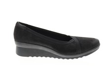 Clarks Caddell Dash 26130513 Womens Black Synthetic Loafer Flats Shoes