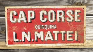 plaque publicitaire non émaillée ancienne CAP CORSE QUINQUINA en tôle