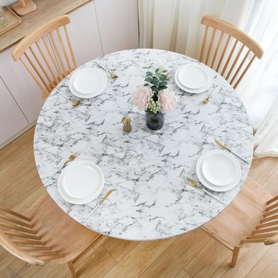 Runde Vinyl Spanntischdecke Tischdecke mit Flanellunterlage Abwischbar
