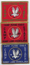 Boy Scout Camp Flying Eagle Sunny Land Council  3-staff patches