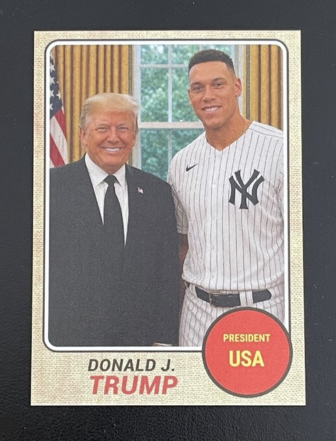 1968 Topps Design President Trump and Aaron Judge Baseball Card