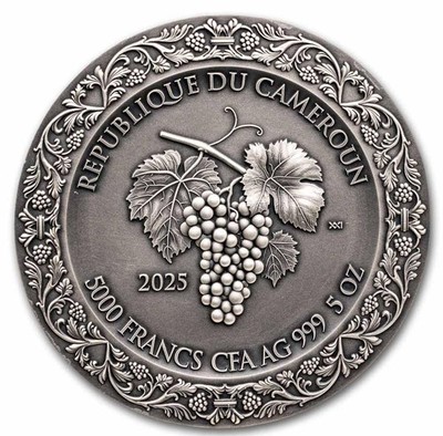 2025 Cameroon The Bacchanalia Celestial Beauty 5 oz Silver Coin MS