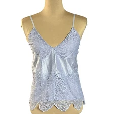 Fairycore Tank Top Lavender Lace Ethereal Shimmer Sz XS Cottagecore Whimsigoth