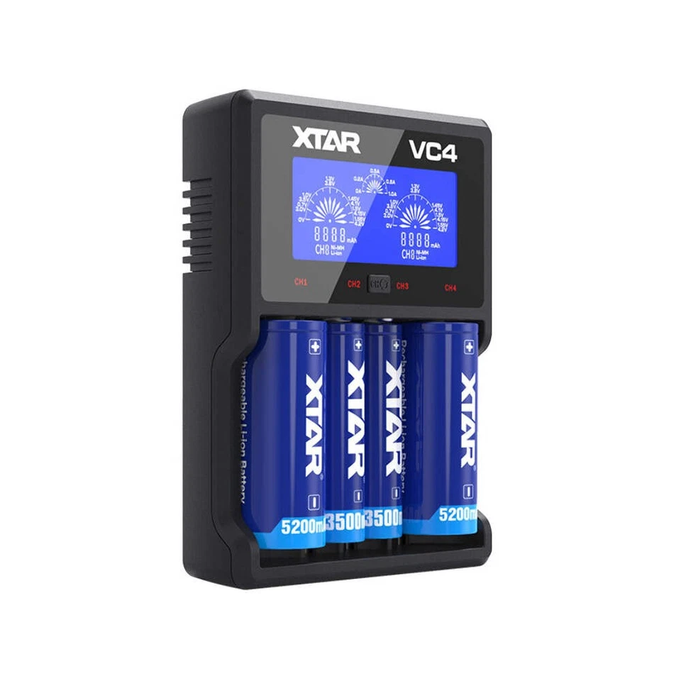 XTAR Vc4 Li - Ion Battery Charger Cylindrical Batteries LCD USB Nimh New - Image 2 of 2