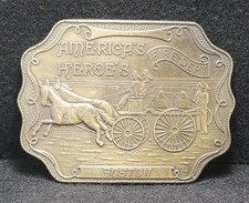VL01157 NOS VINTAGE 1970s  AMERICA'S HEROE'S FIRE DEPARTMENT BOSTON  BUCKLE