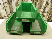 Lot of 3 Green Uline Stackable Bin Plastic Industrial S-12419 15"x8"x7"