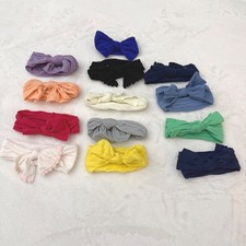 12pc Baby Nylon Headbands Turban Bow Knotted Soft Stretch Infant Toddler Multi