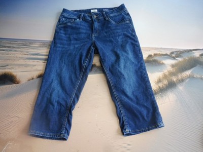 QS by S.Oliver Gr 38 blaueJeans Hose 3/4 lang  stretch W 38 cm Lang 72 cm
