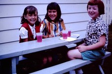 JUNE 1965 Kids Girls At Table Kodachrome Slide  CK-G