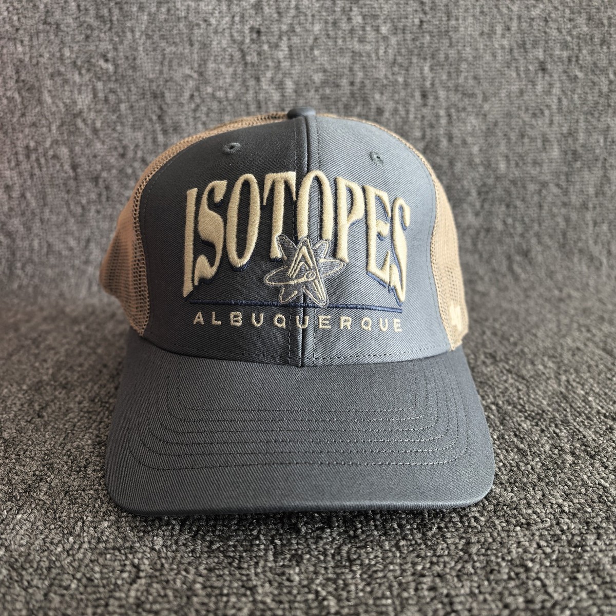 '47 Brand Albuquerque Isotopes Trucker Snapback Grey Khaki One Size Retro Hat