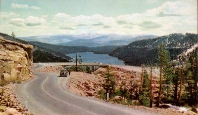 Vintage 1939 Donner Pass Scenic Postcard Union Oil Company Historic View